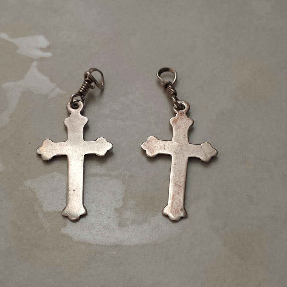 Sterling Silver Cross Earring Jackets